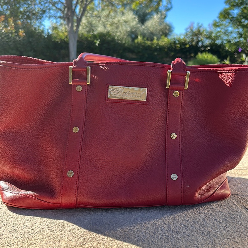 Chopard Luxury Red Leather Tote